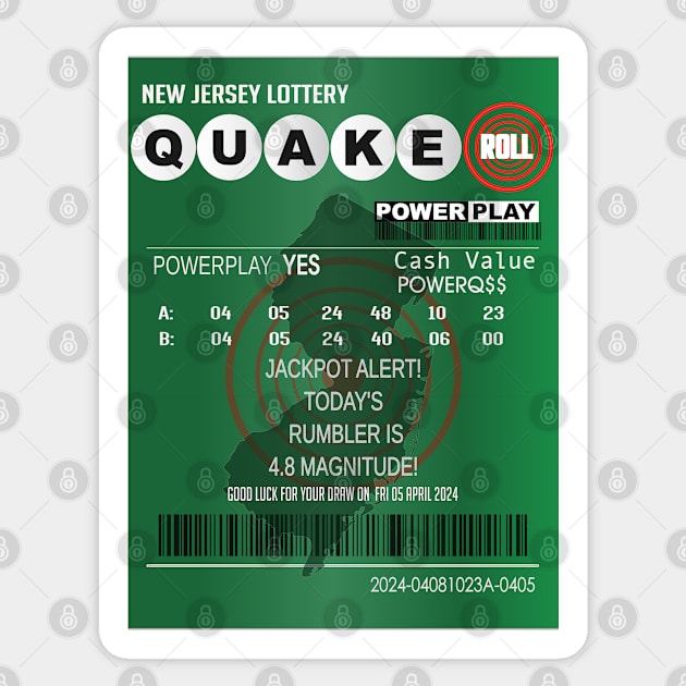 04-05-2024 New Jersey QUAKE Roll Power Play Lottery Ticket Sticker by geodesyn